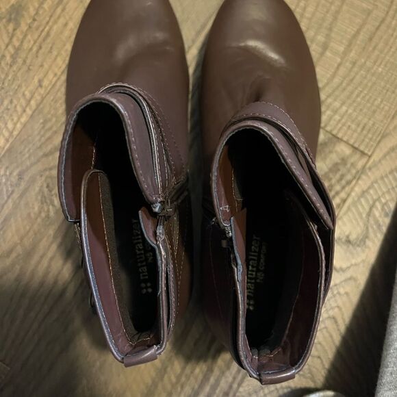 Naturalizer Brown Leather Booties Size 8.5 - Picture 5 of 14